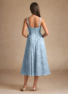 Azazie Lorain Mother of the Bride Dresses Sky Blue A-Line Pleated Floral Burnout Dress image8
