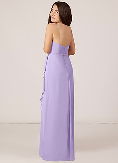 Azazie Kaylee Junior Lilac A-Line with Belt Chiffon Dress image5
