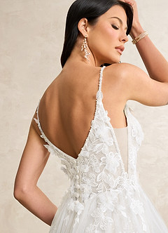 Azazie Avia Robes de mariée Robe Sirène en Dentelle Paillettes Blanc De Diamant image8