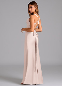 Azazie Hati Bridesmaid Dresses Blushing Pink Mermaid Stretch Satin Dress image6