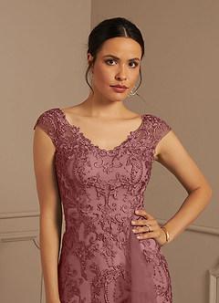 Azazie Melena Mother of the Bride Dresses Desert Rose Mermaid Lace Tulle Dress image5