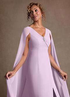 Azazie Boudica Mère de la mariée Robes Robe Trapèze en Mousseline de soie Plissée Frostiges Flieder image5