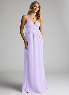 Azazie Emree Brautjungfernkleider für Schwangere A-Linie Chiffon Bodenlänge Kleid image3