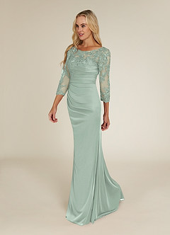 Azazie Alisondra Mother of the Bride Dresses Agave Sheath Scoop Lace Lace Dress image3