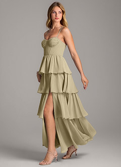 Azazie Alanna Bridesmaid Dresses Moss Green A-Line Sweetheart Neckline Chiffon Dress image4