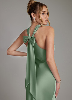 Azazie Reign Brudtärnklänningar Klä av Sjöjungfru i Stretch Satin Plisserad Matcha image9