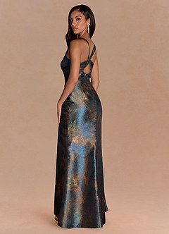 Vestido Bronce Verde Azulado Largo Iliana image2