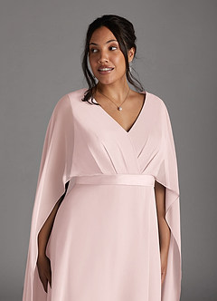 Azazie Isa Abiti per la Madre della Sposa Abito A-Line in Chiffon Plissettato con Scollo a V Rosa Rossore image11