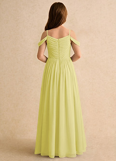 Azazie Chelo Girls Formal Abiti da Ragazza di Fiori Abito A-Line in Chiffon Plissettato Sorbetto Al Limone image2