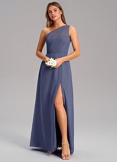 Azazie Phaedra Bridesmaid Dresses Stormy A-Line One Shoulder Chiffon Dress image4