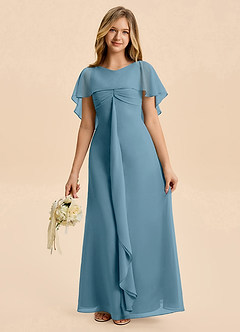 Azazie Selena Junior Bermuda A-Line Ruched Chiffon Dress image6