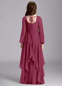 Azazie Clara Junior Abito A-Line in Chiffon Blusa Gelso image2