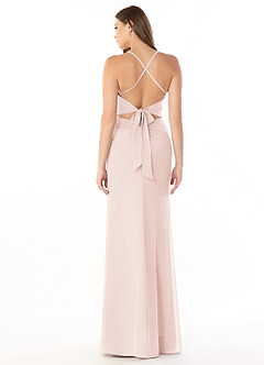 Azazie Aribella Bridesmaid Dresses Rose Petal Sheath Ruched Chiffon Dress image2