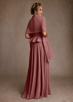 Azazie Josabeth Klänningar till brudens mor Klänning A-Line i Chiffong Plisserad Desert Rose image3