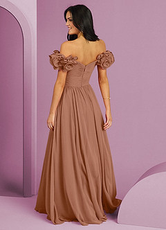 Barbie ♥ Azazie Abiti da Damigella Abito Convertibile A-Line in Chiffon a Spalla Scoperta Bronzo image14