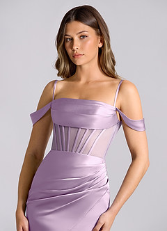 Azazie Alyce Venta Final Vestido de Black de Satén Elástico de Corte Sirena Convertible con Vestidos sin tirantes image6