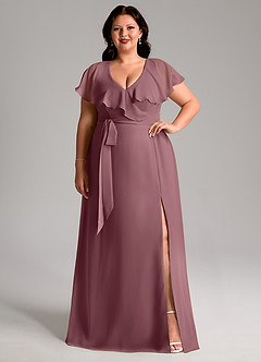 Azazie Lainey Bridesmaid Dresses Amethyst A-Line with Pockets Chiffon Dress image8