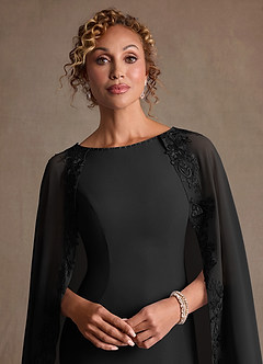 Azazie Artemisia Klänningar till brudens mor Klä Tubklänning i Chiffong Spets Svart image7