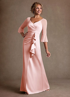 Azazie Nampa Abiti per la Madre della Sposa Abito Tubino in Maglia Plissettato Rosa Rossore image2