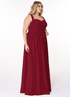 Azazie Zapheira Bridesmaid Dresses Burgundy A-Line Ruched Chiffon Dress image9
