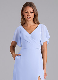 Azazie Ambrosia Bridesmaid Dresses Lavender A-Line Pleated Chiffon Dress image2