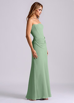 Azazie Debby Bridesmaid Dresses Matcha Mermaid Strapless Chiffon Dress image5