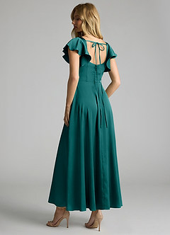 Azazie Bondi Suknie dla druhen Linia A Marszczony Satyna elastyczna Długość kostki Sukienka image2