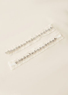 front Crystal and Ruffle Two-Piece Garter Set