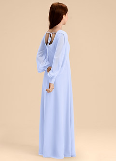 Azazie Bondi Junior Lavender A-Line Blouson Chiffon Dress image6