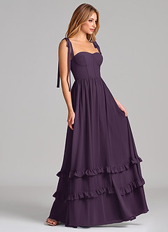 Azazie Anastacia Bridesmaid Dresses Plum A-Line Sweetheart Neckline Chiffon Dress image3