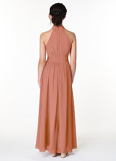 Azazie Iman Junior MAI TAI A-Line Pleated Chiffon Dress image2