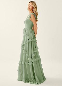 Mirabelle Light Green Chiffon Corset Lace Up Back Ruffled Prom Dress image4