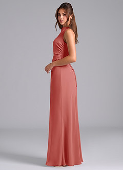 Azazie Evadne Suknie dla druhen Osłona Pofałdowany Szyfon Do ziemi Sukienka image6