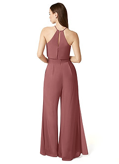 Azazie Kenzi Bridesmaid Dresses Amethyst Pleated Chiffon Jumpsuit image2