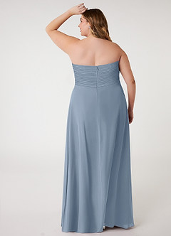 Azazie Arabella Allure Abiti da Damigella Abito Convertibile A-Line in Chiffon Scollo a Cuore Blu Polveroso image13
