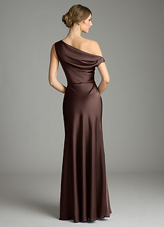 Azazie Emerson Brudepigekjoler Havfrue Off-Shoulder Stræk satin Gulv-længde Kjole image3