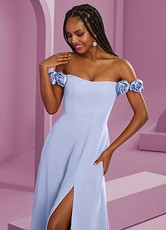 Barbie ♥ Azazie Bridesmaid Dresses Ice A-Line Off the Shoulder Chiffon Convertible Dress image4