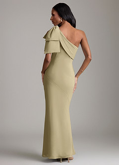 Azazie Yuanna Bridesmaid Dresses Moss Green Mermaid One Shoulder Chiffon Dress image6