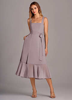 Azazie Deb Bridesmaid Dresses Dusk A-Line with Pockets Chiffon Convertible Dress image1