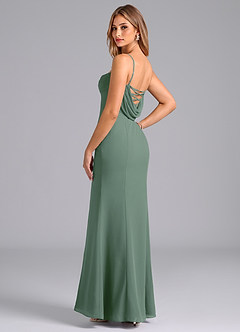 Azazie Wynni Bridesmaid Dresses Eucalyptus Mermaid Corset Chiffon Dress image5