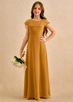 Azazie Kittie Girls Formal Flower Girl Klänningar Klä A-Line i Chiffong image5