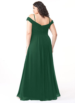 Azazie Audrianna Bridesmaid Dresses Dark Green A-Line Off-The-Shoulder Gathered Chiffon Convertible Dress image8