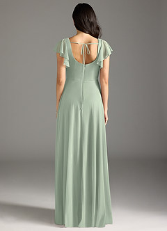 Azazie Bondi Bridesmaid Dresses Dusty Sage A-Line Ruched Mesh Dress image8