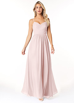 Azazie Lisbon Final Sale Blushing Pink A-Line Sweetheart Neckline Chiffon Dress image5