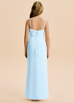 Azazie Mai Junior Sky Blue Sheath Pleated Chiffon Dress image2