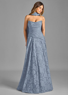 Azazie Gabriela 신부 들러리 드레스 A라인 스트랩리스 플로럴 번아웃 바닥 길이 드레스 image3