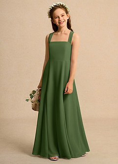 Azazie Tater Junior Formal Flower Girl Klänningar Klä A-Line i Chiffong Plisserad image1