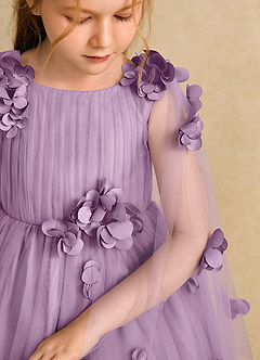 Azazie Staria Flower Girl Dresses Wisteria Ball-Gown Ruched Tulle Dress image10