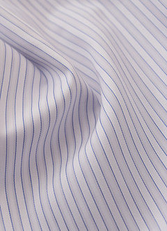 front Aiden Light Oxford Blue 100% Cotton Non-Iron Striped Dress Shirt