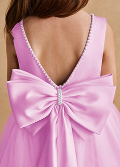Azazie Cookie Flower Girl Dresses Candy Pink A-Line Bow Tulle Dress image6